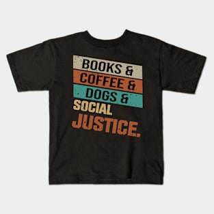 Books and coffee and dogs Kids T-Shirt